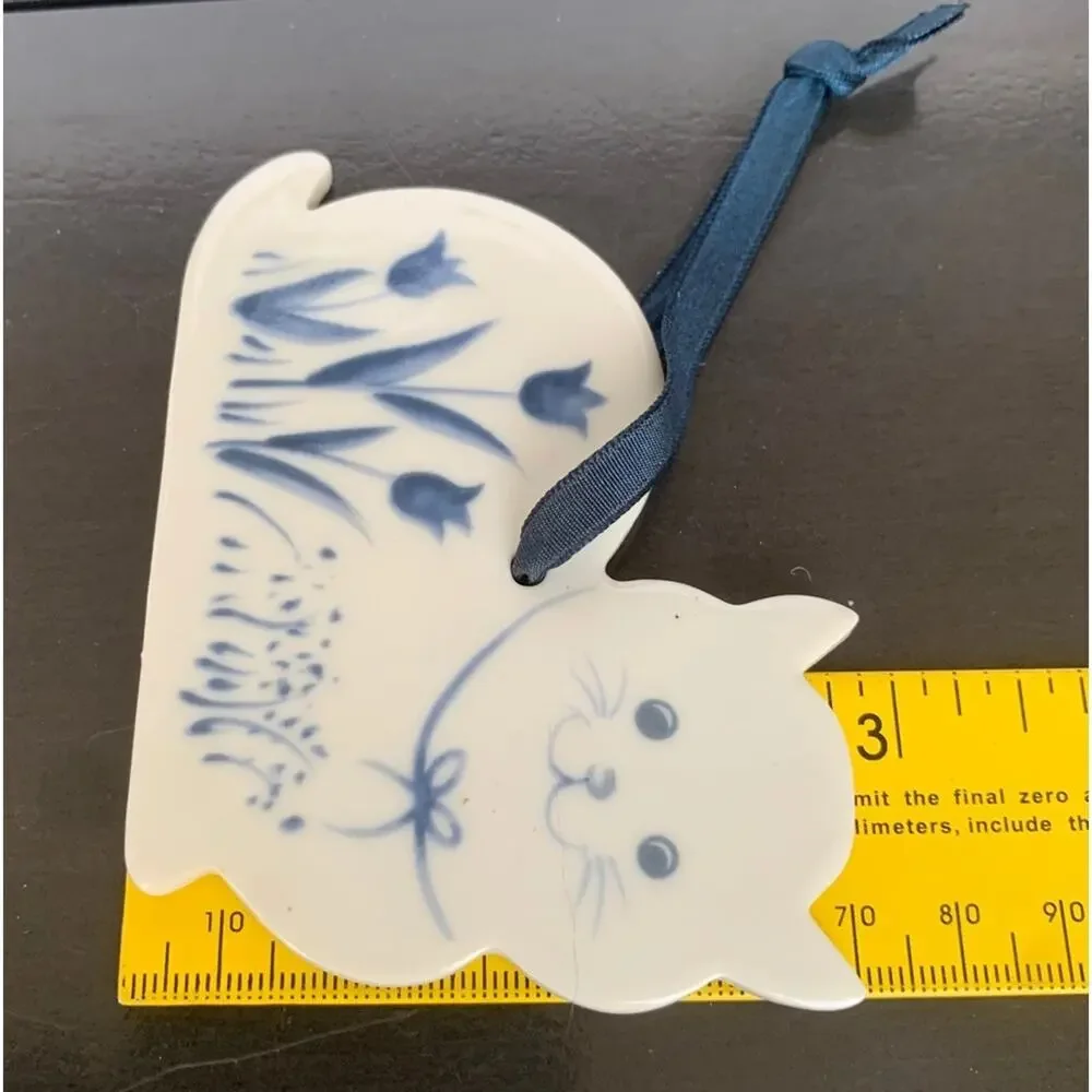 Vintage Russ Porcelain Cat Ornament